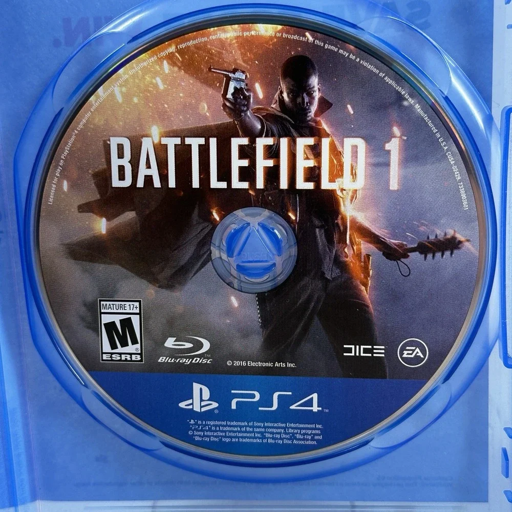 Battlefield‎ 1 & For Honor Playstation 4 PS4, No Manual, Near Mint Disc, Tested
